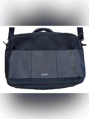 Venque Briefcase Luxury Travel Laptop Bag Leather Aero Grade Heavy Duty Black